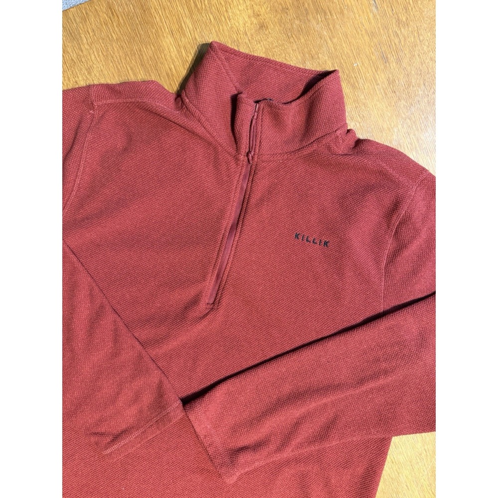 Killik Sweater Men's XL Red Waffle Knit 1/4 Zip Pullover Stretch Hunting